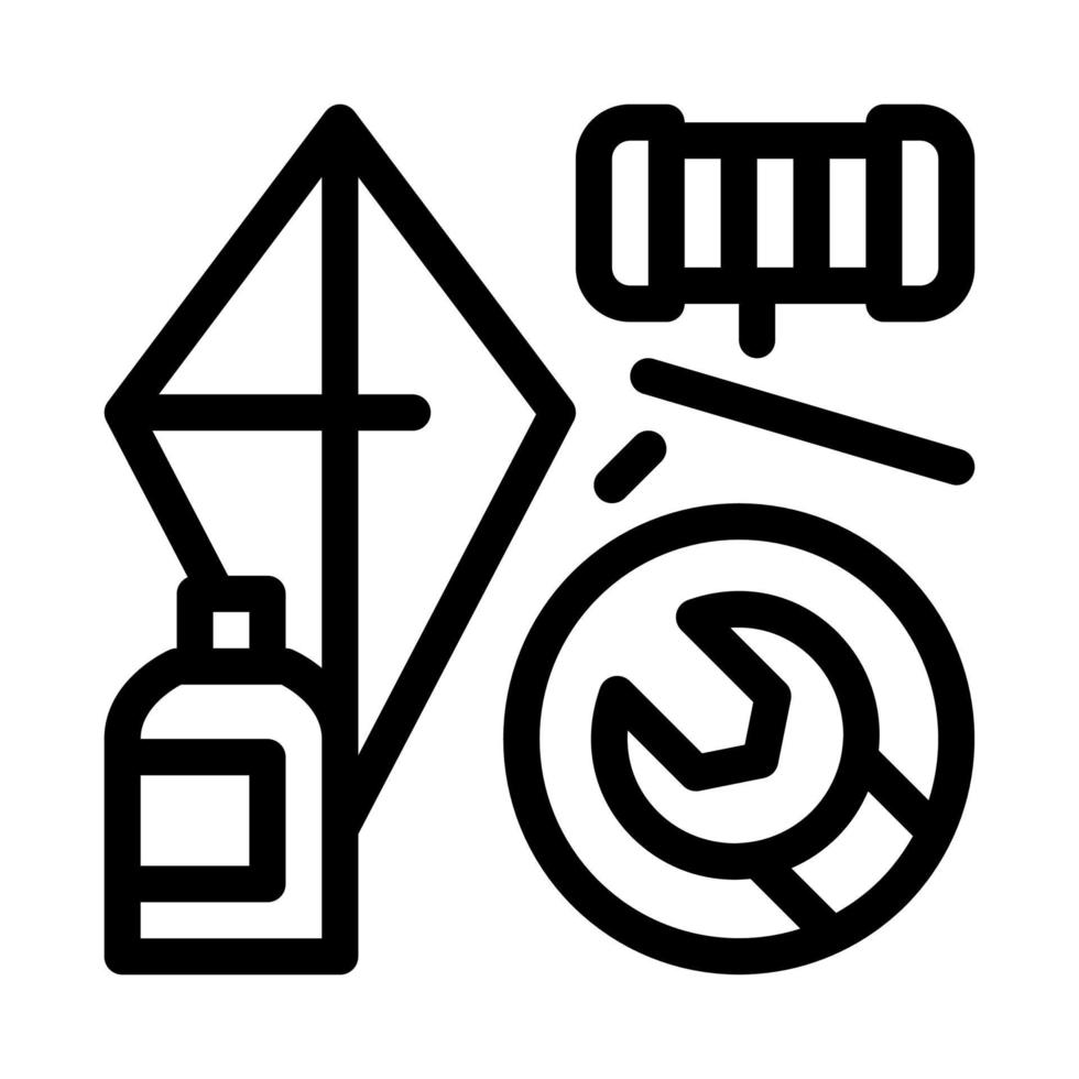 homemade hand kite icon vector outline illustration
