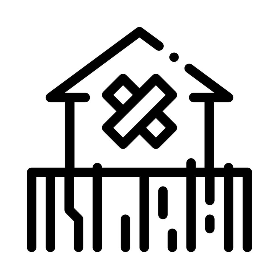 ilustración de contorno de vector de icono de edificio no residencial cerrado