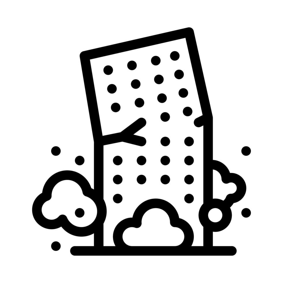 high-rise building collapse icon vector outline illustration