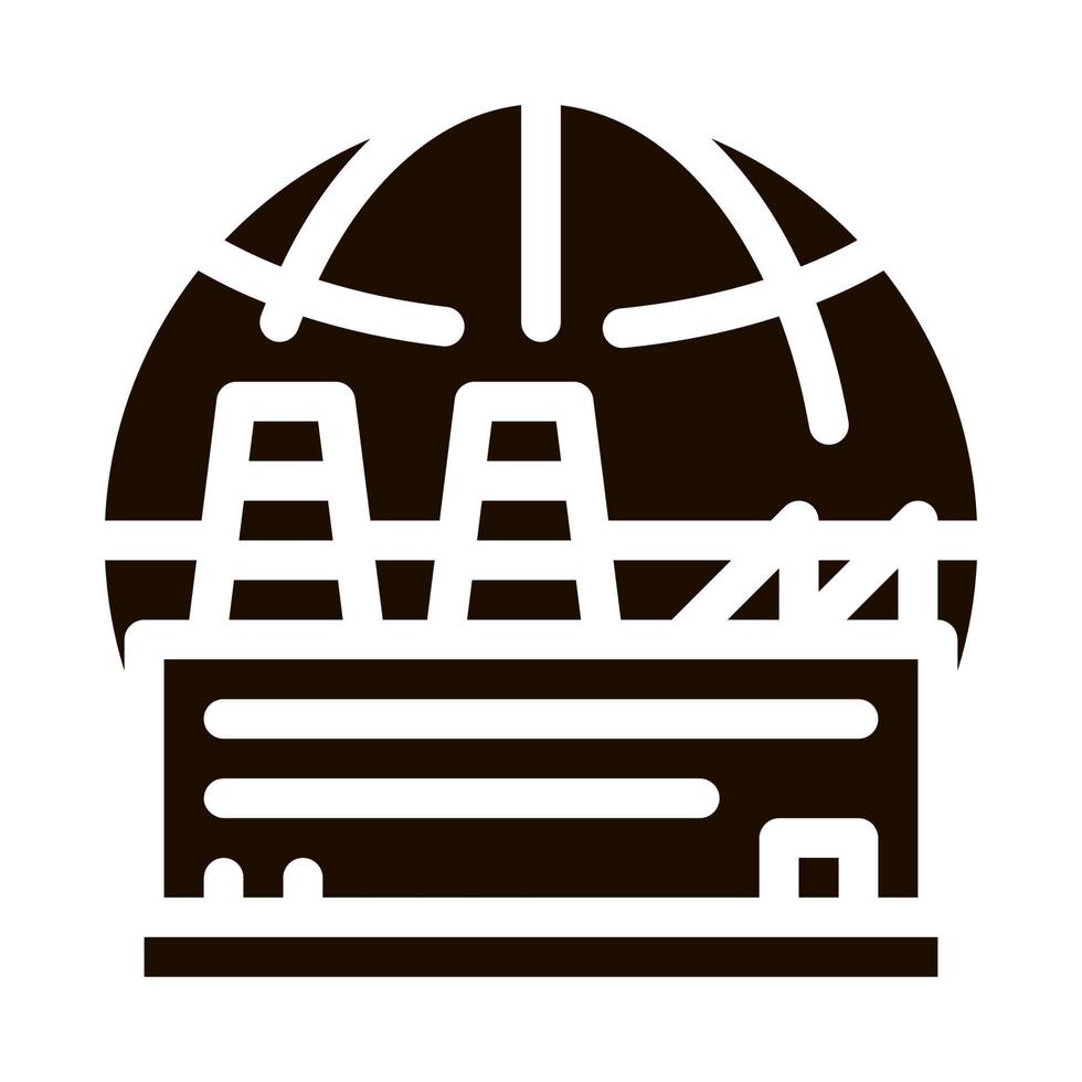 Industrial Factory Planet Vector Icon