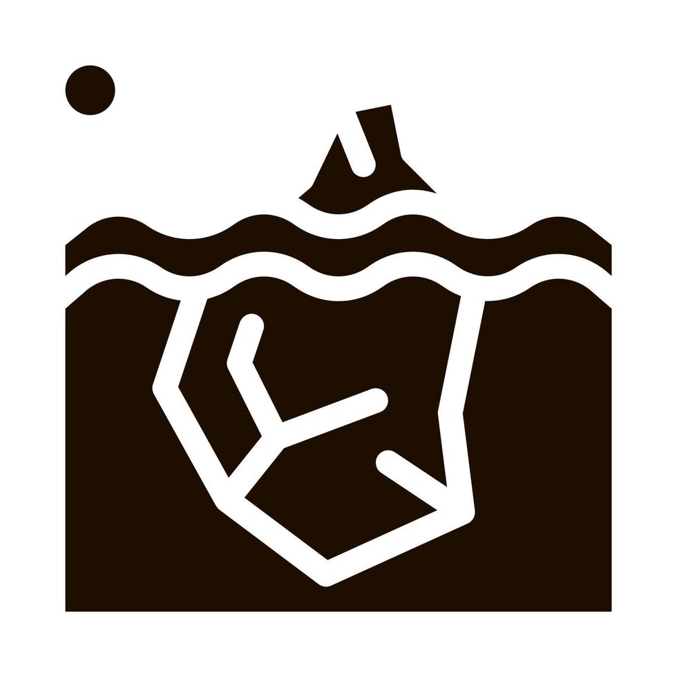Iceberg In Ocean Global Warm Vector Icon