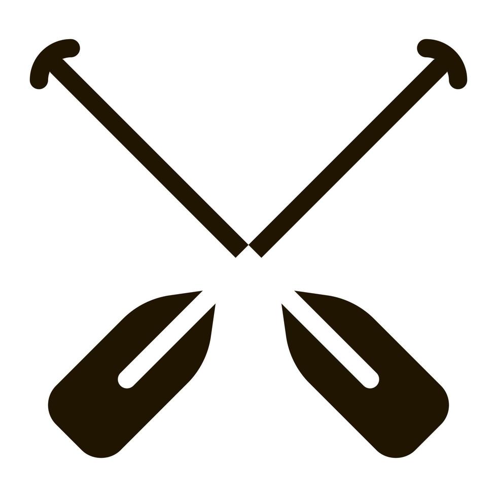 Boat Oars Canoeing Icon Vector Illustration