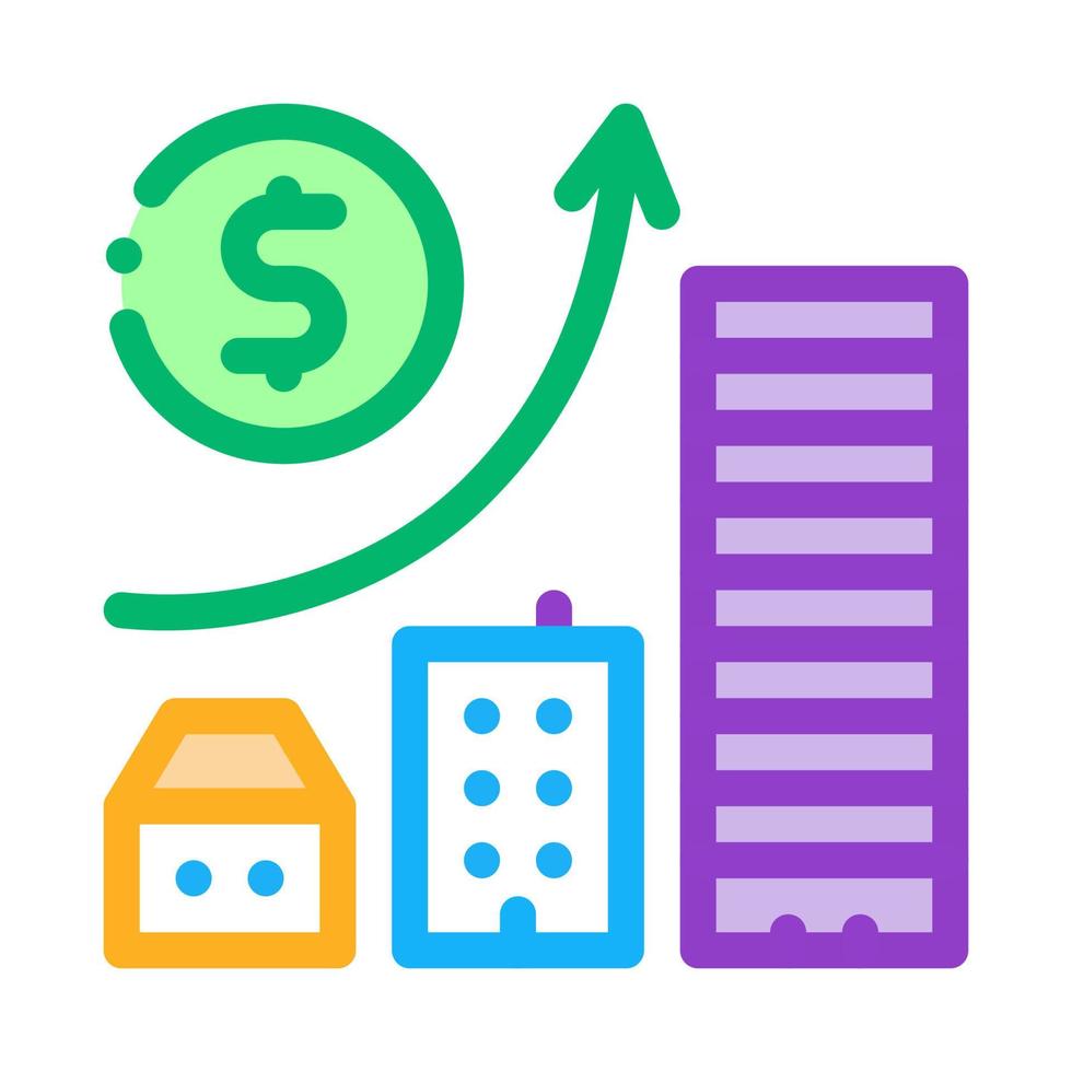 monetary construction gradual residential buildings icon vector outline illustration