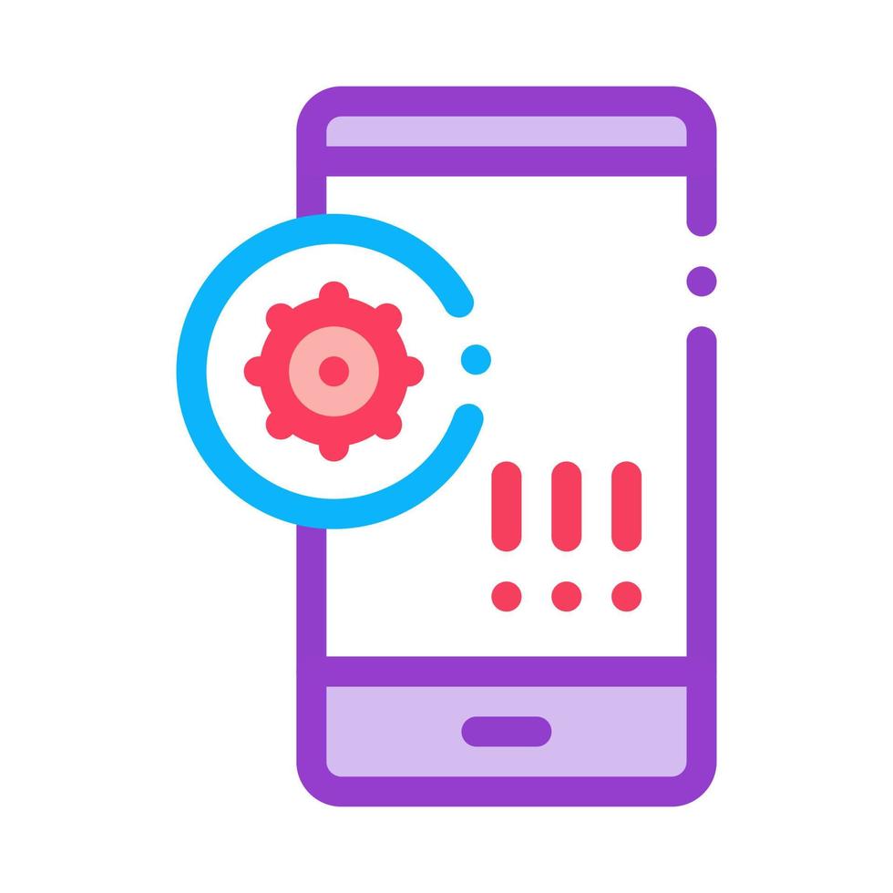 bacteria detection on mobile phone icon vector outline illustration