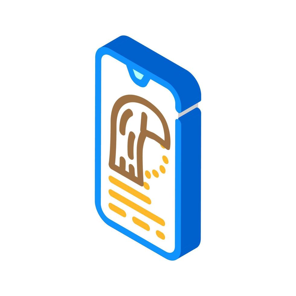 app with ar showing hairstyle isometric icon vector illustration