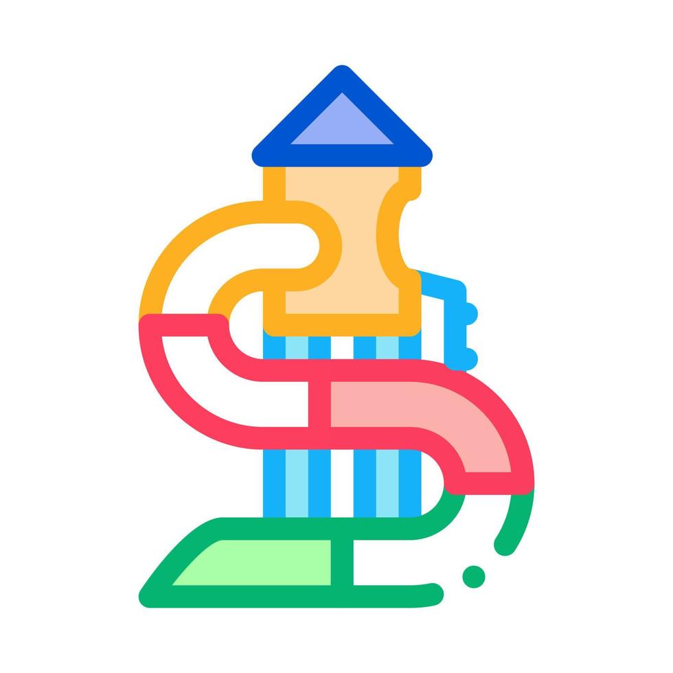 kids slide water park icon vector outline illustration