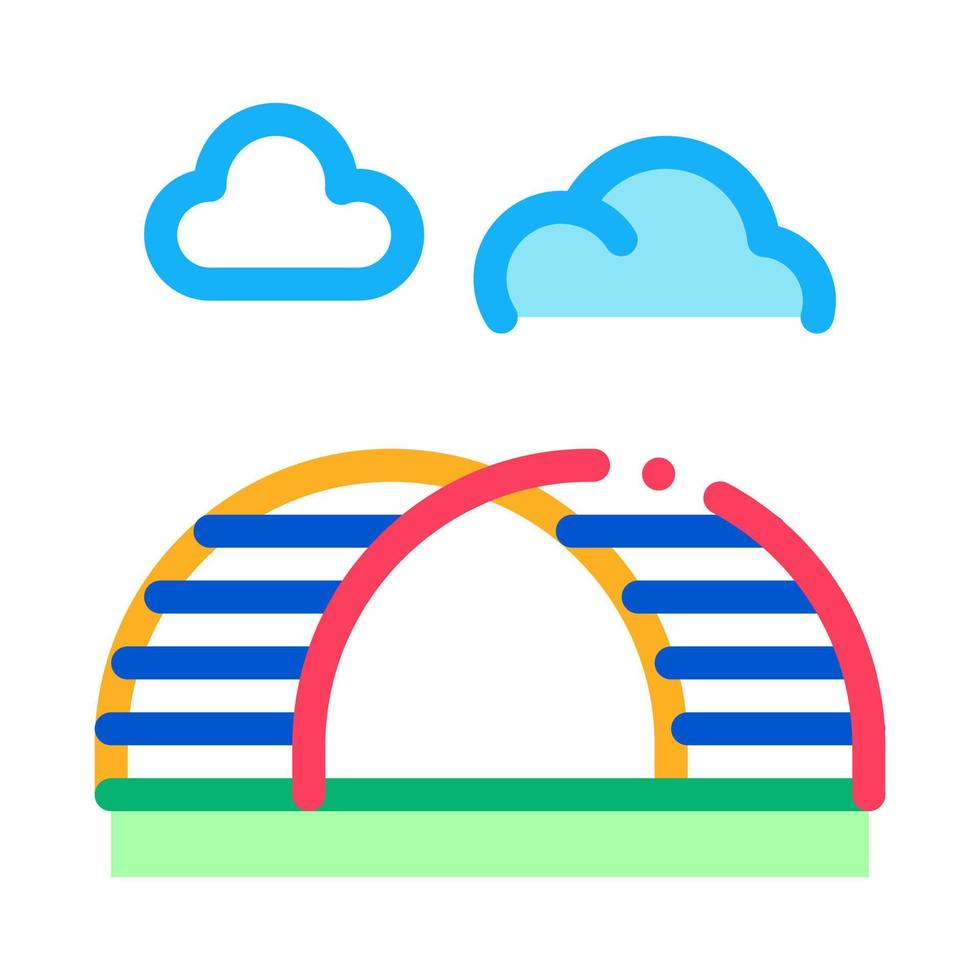 ilustración de contorno de vector de icono de arco iris de escalera de colina semicircular