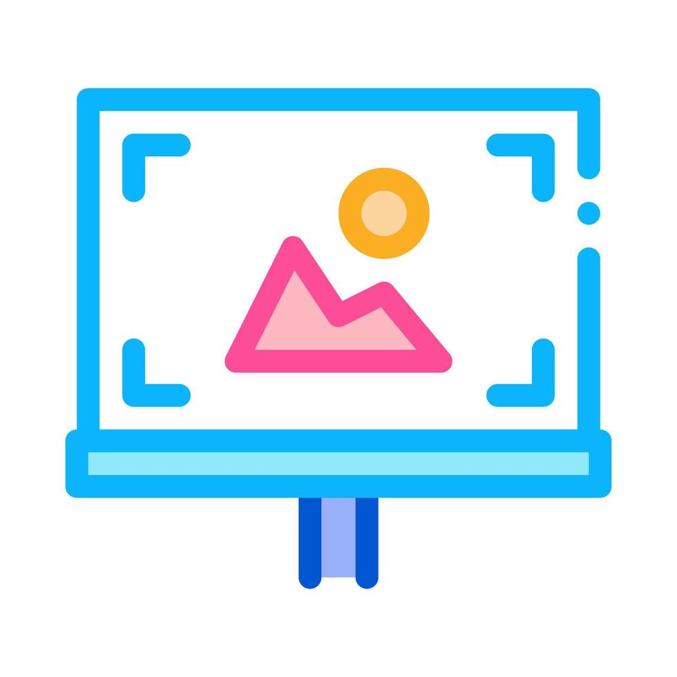 easel painted with colored paints icon vector outline illustration