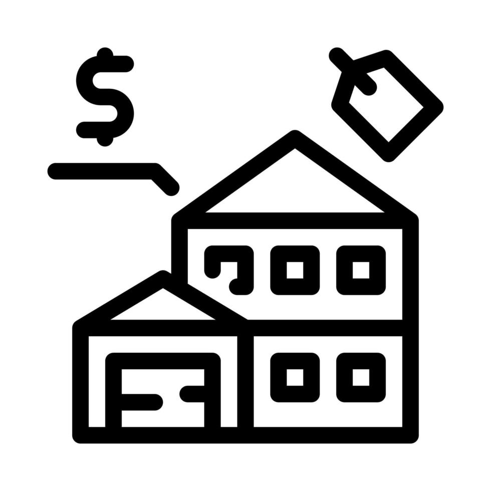 ilustración de contorno de vector de icono de casa de subastas