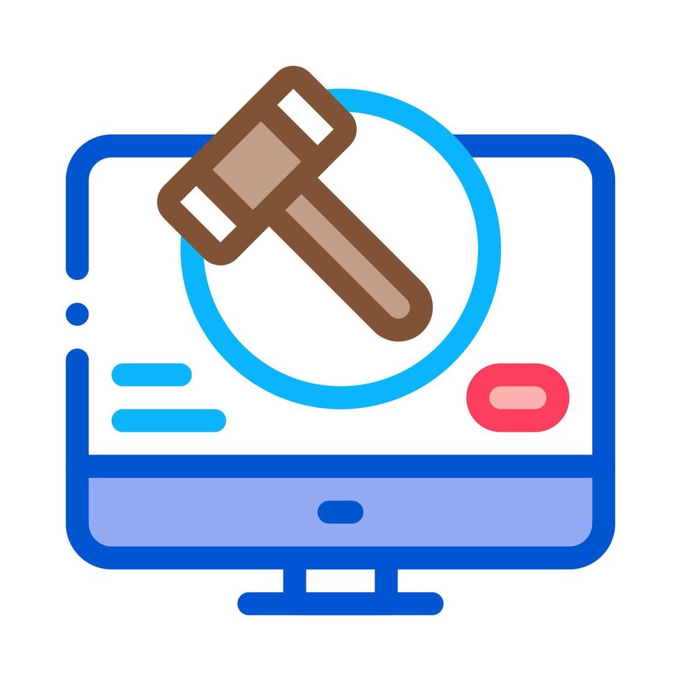 computer version of auction icon vector outline illustration