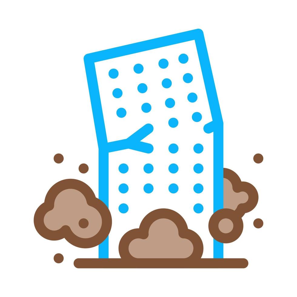 high-rise building collapse icon vector outline illustration