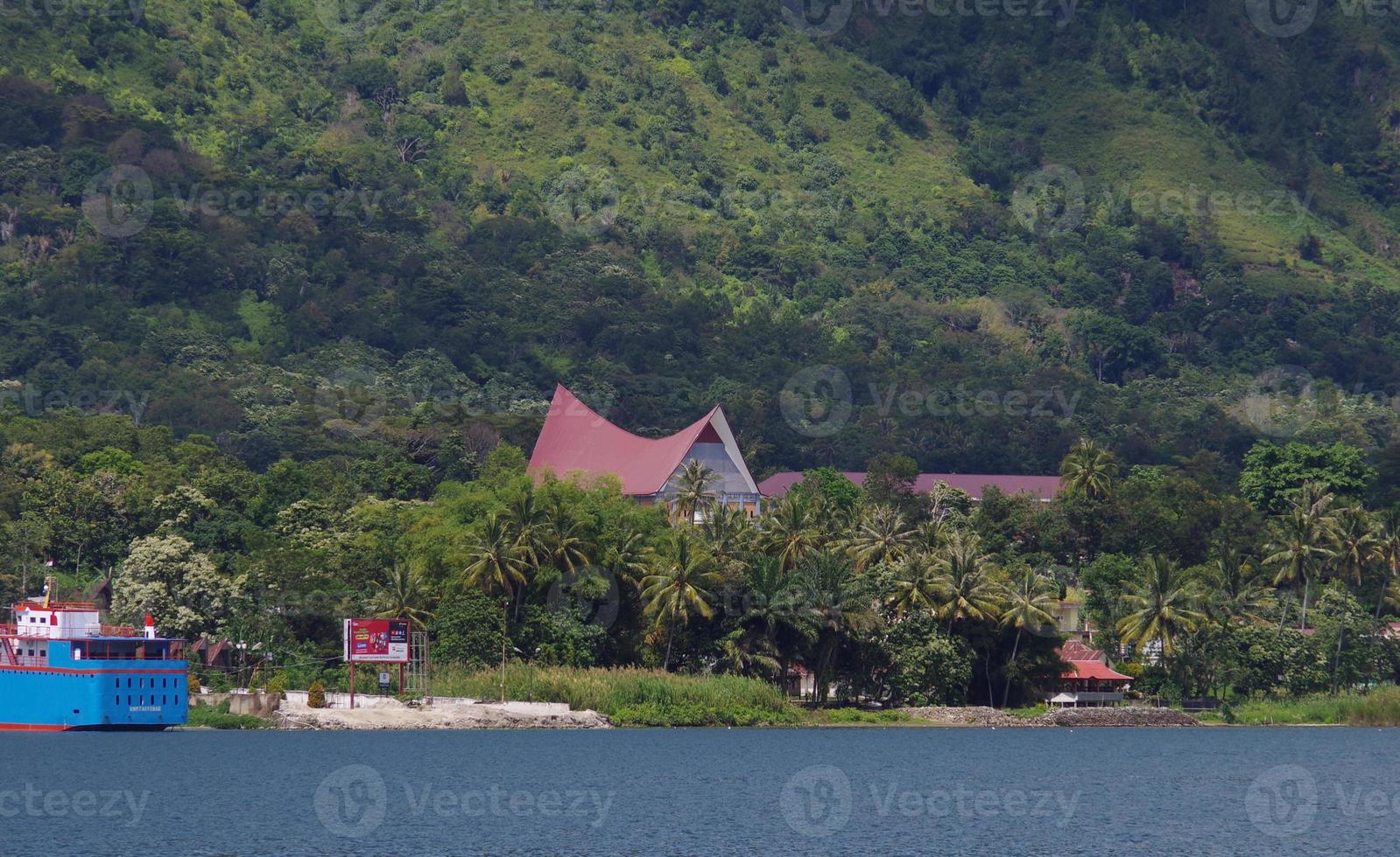 Beautiful view of Samosir Island in Indonesia photo