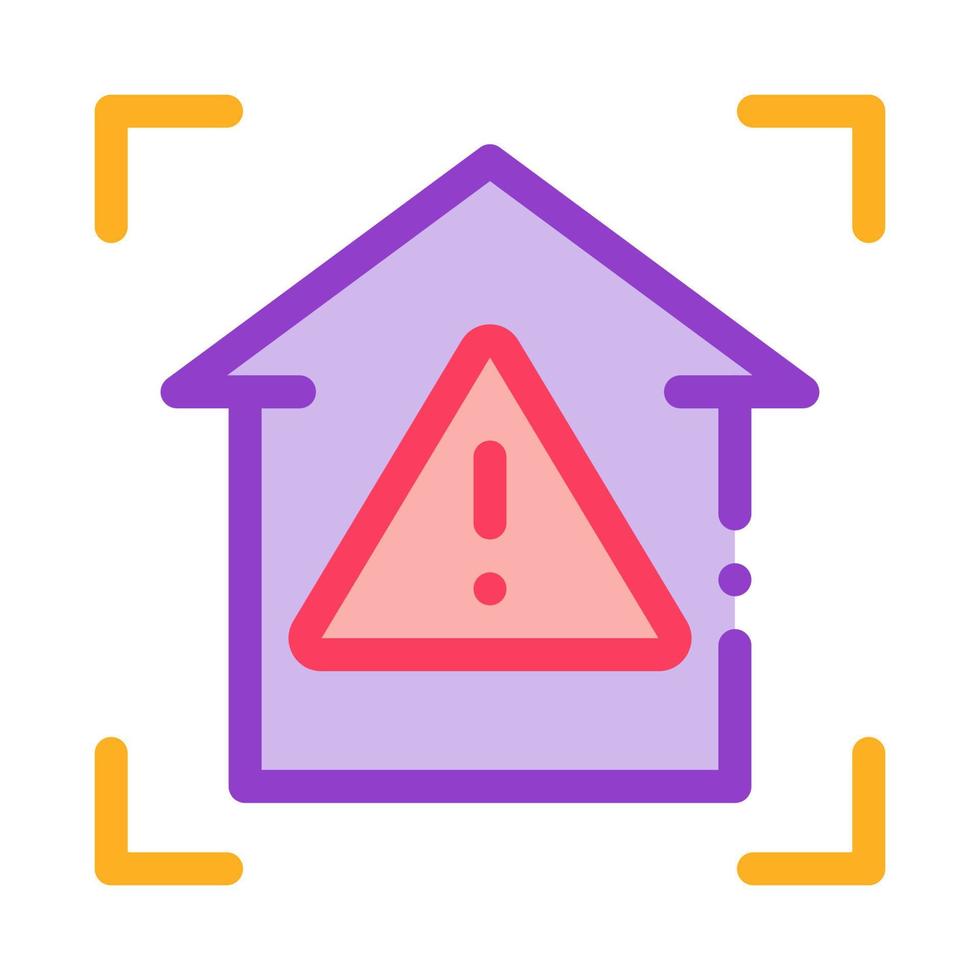 unsafe home detection icon vector outline illustration