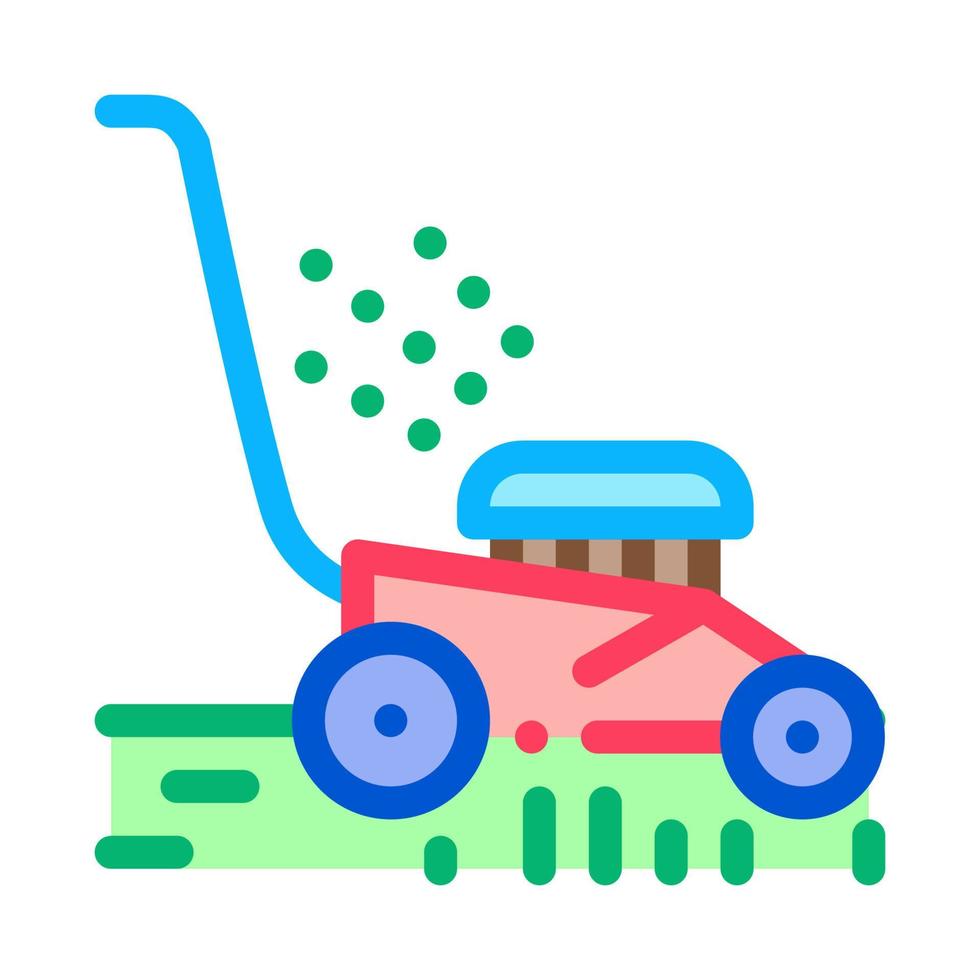 lawn mower machine icon vector outline illustration