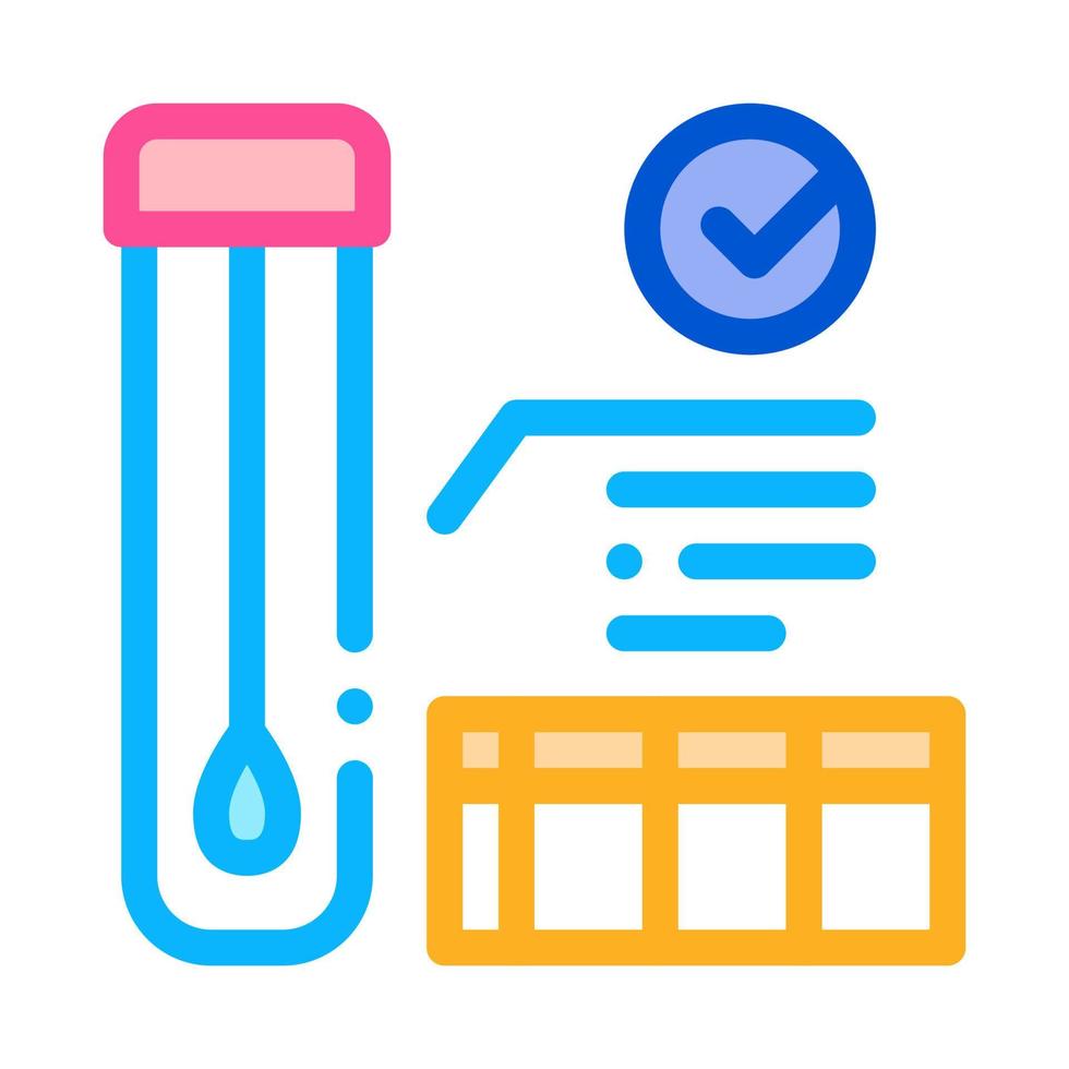 affirmative test tube material results icon vector outline illustration