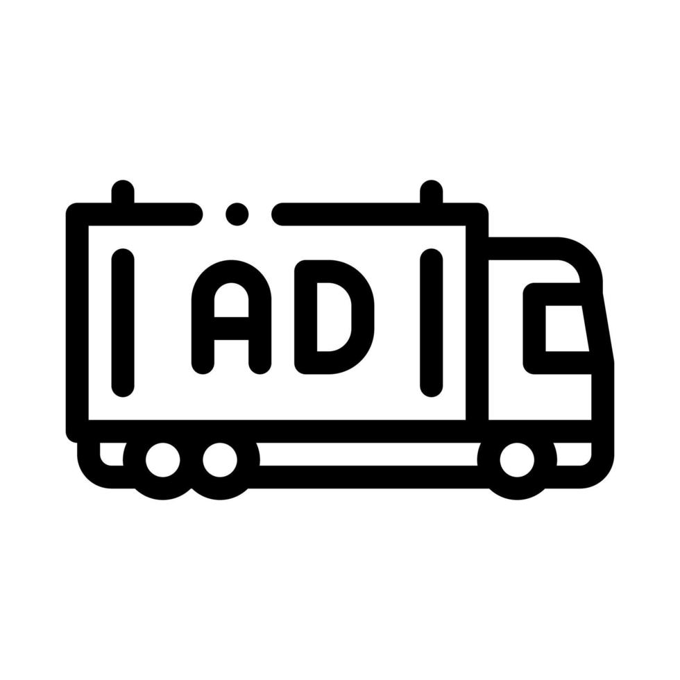 advertising truck icon vector outline illustration