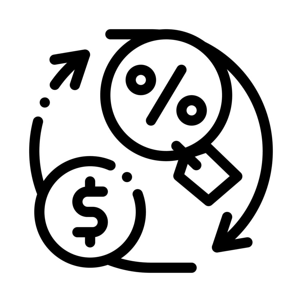 cycle of money and interest icon vector outline illustration