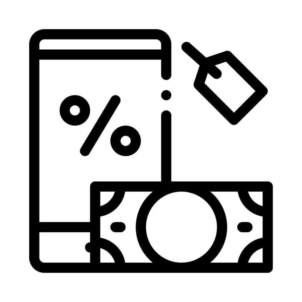 ilustración de contorno de vector de icono de compromiso de teléfono de dinero