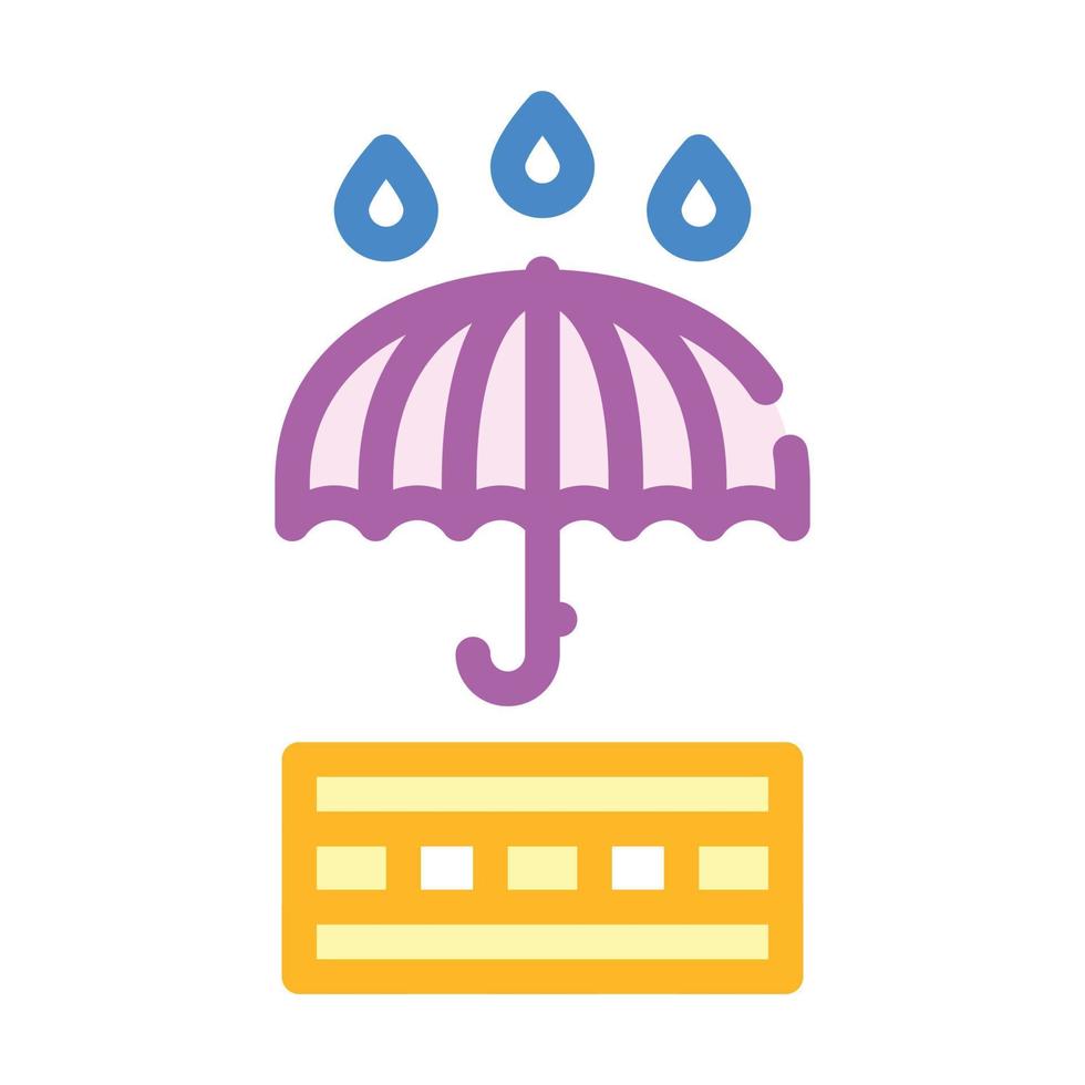 paraguas impermeable capa color icono vector ilustración