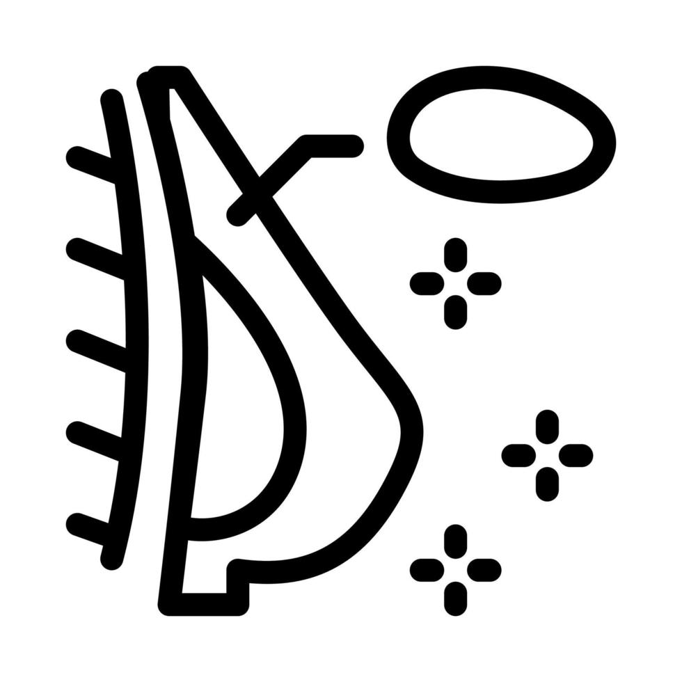 ilustración de contorno de vector de icono de aumento de senos de silicona