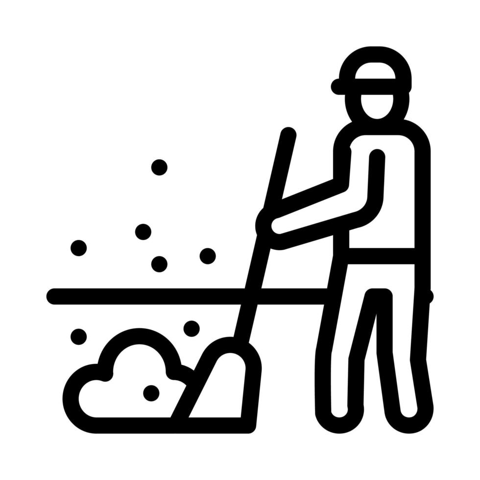 janitor sweep icon vector outline illustration