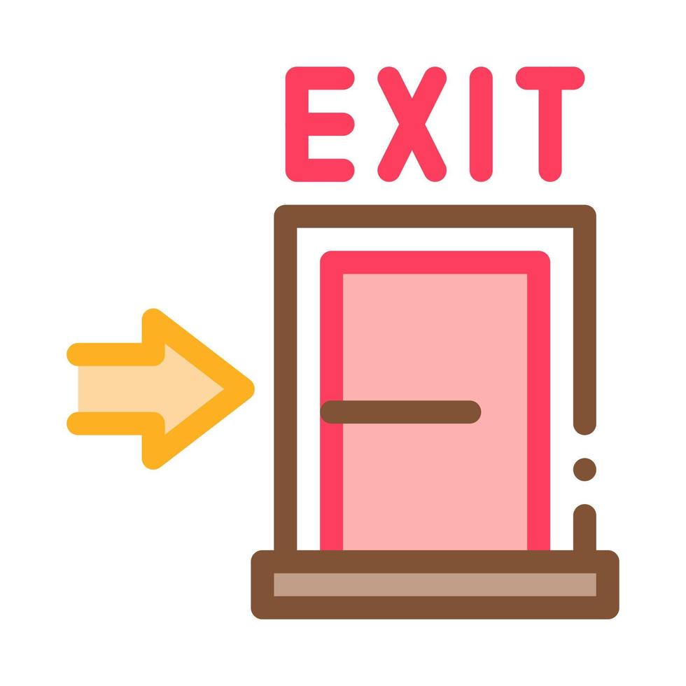 Fire-escape Exit Door Icon Outline Illustration vector