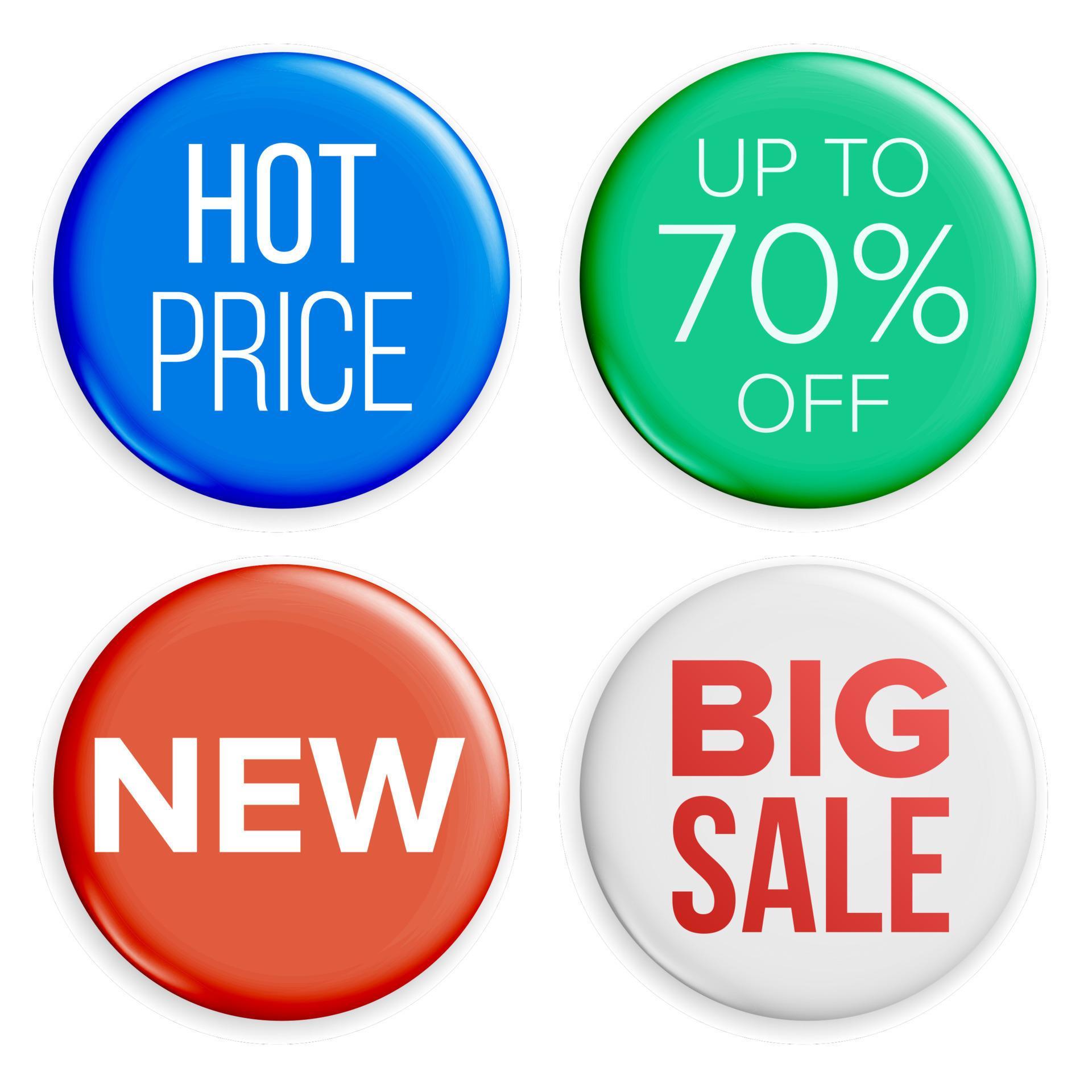 Sale Buttons Set Vector. Super Sale And Special Offer. Product ...