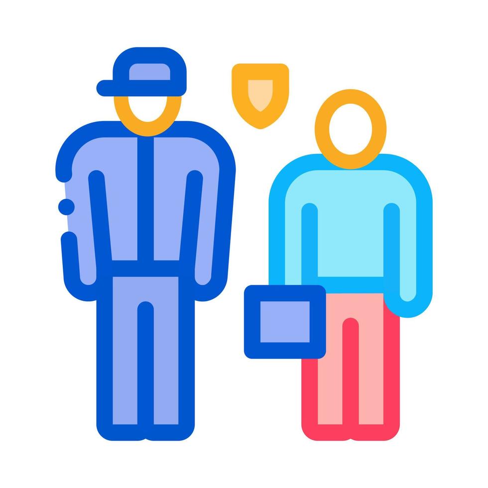 man with policeman icon vector outline illustration