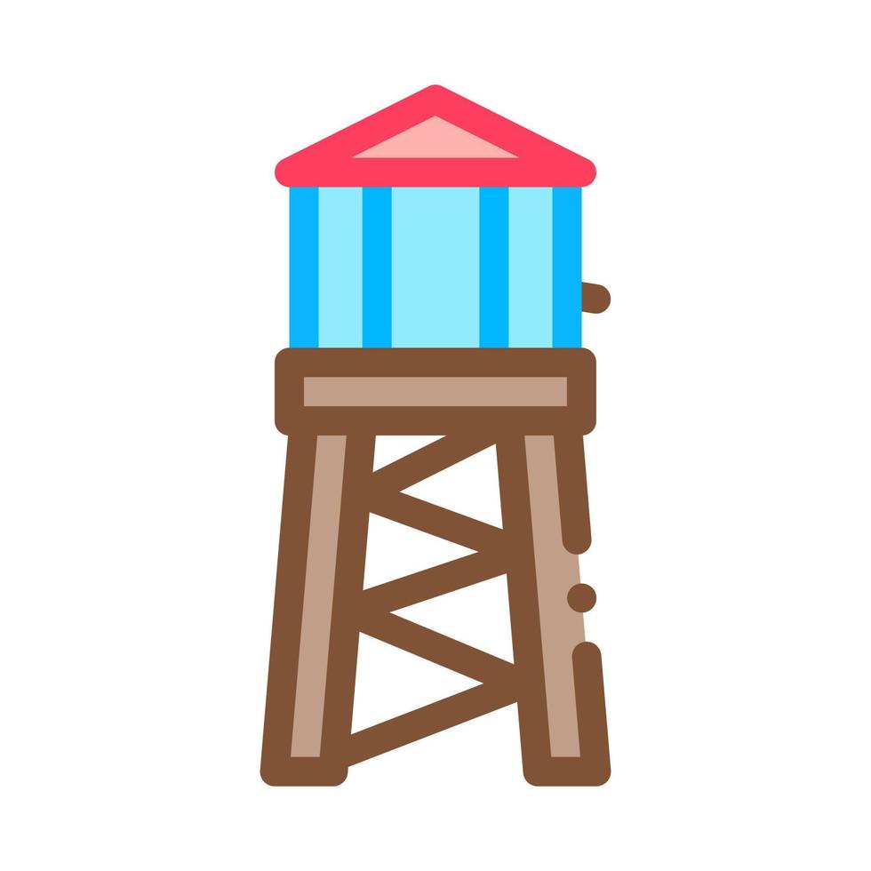 torre de fuego con ilustración de esquema de icono de agua vector