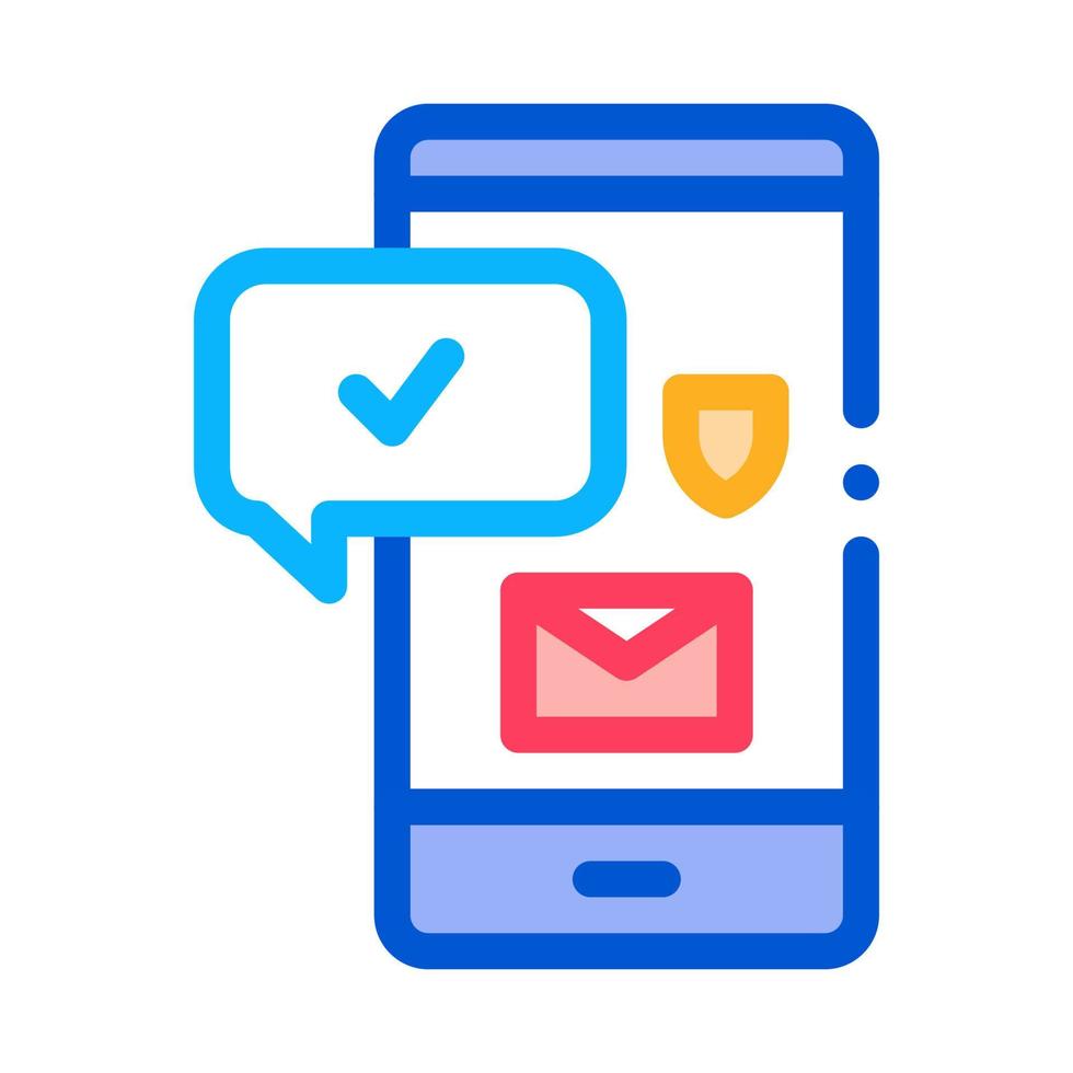 mobile data protection icon vector outline illustration