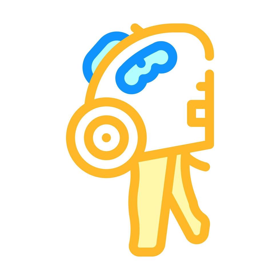 self-adhesive marker gun color icon vector illustration