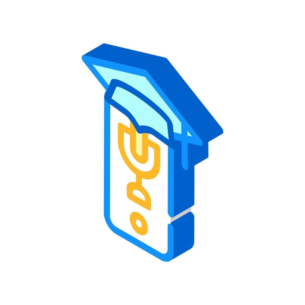 phone with microphone for recording lesson isometric icon vector illustration