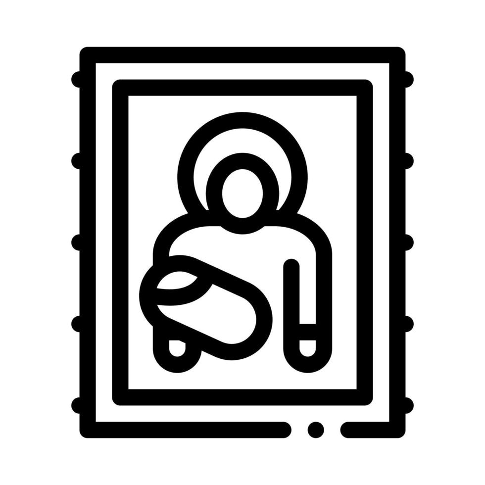 icon of holy mother of god icon vector outline illustration