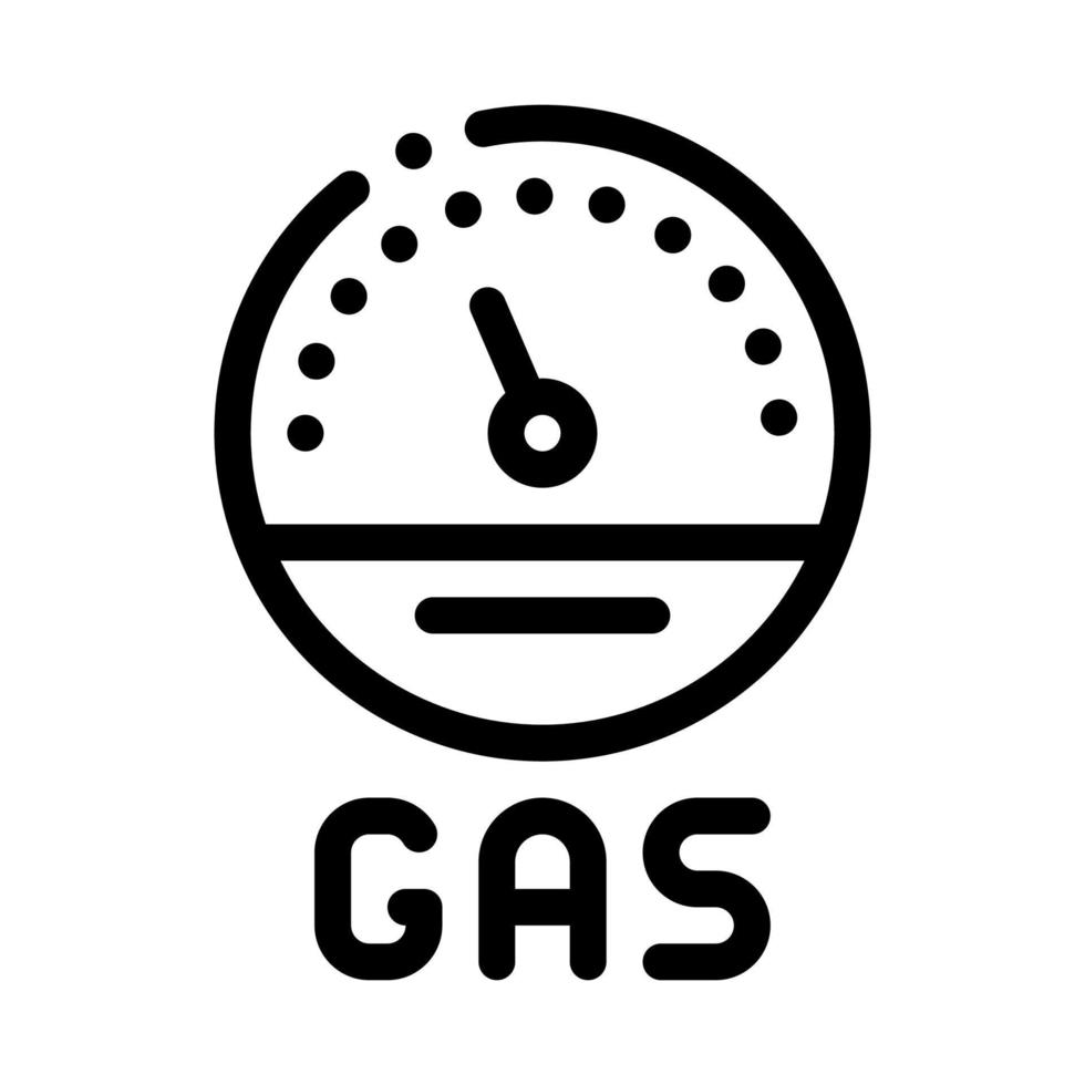 ilustración de contorno de vector de icono de indicador de gas de motor