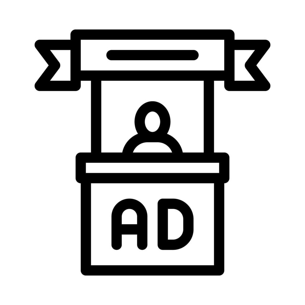 advertising reception center icon vector outline illustration