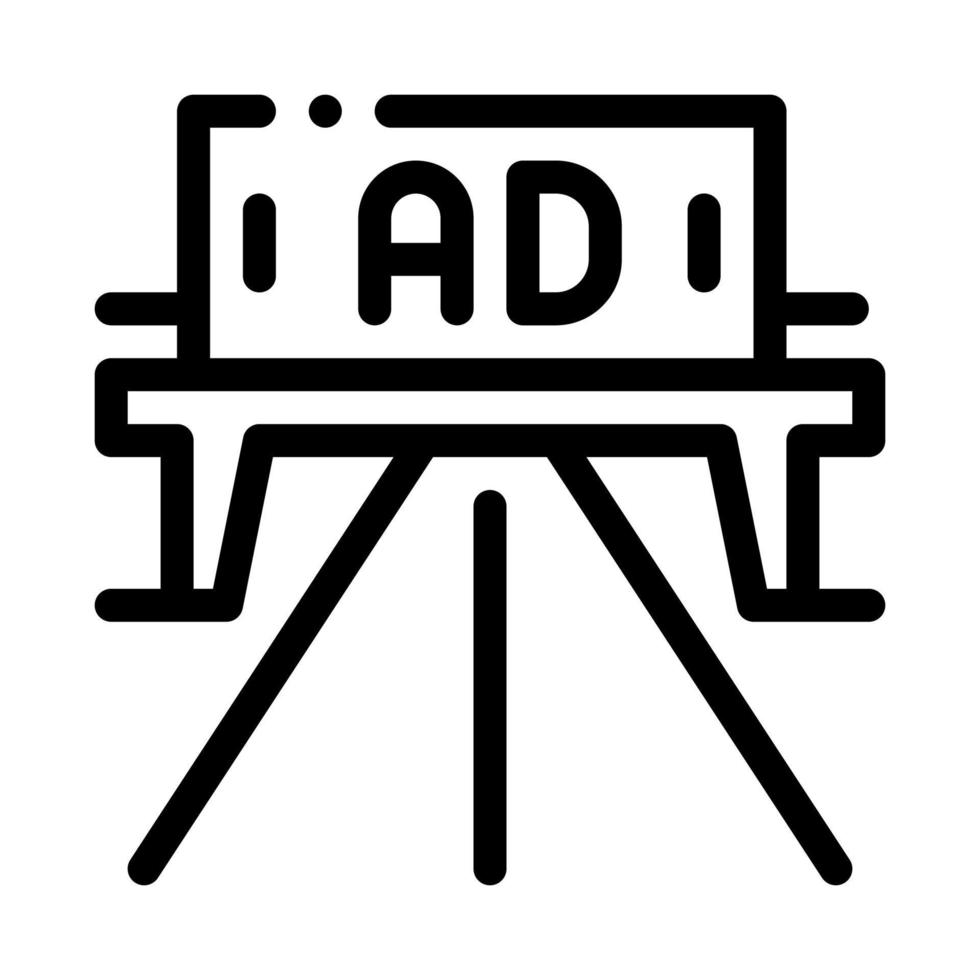 ilustración de contorno de vector de icono de anuncios de señal de tráfico