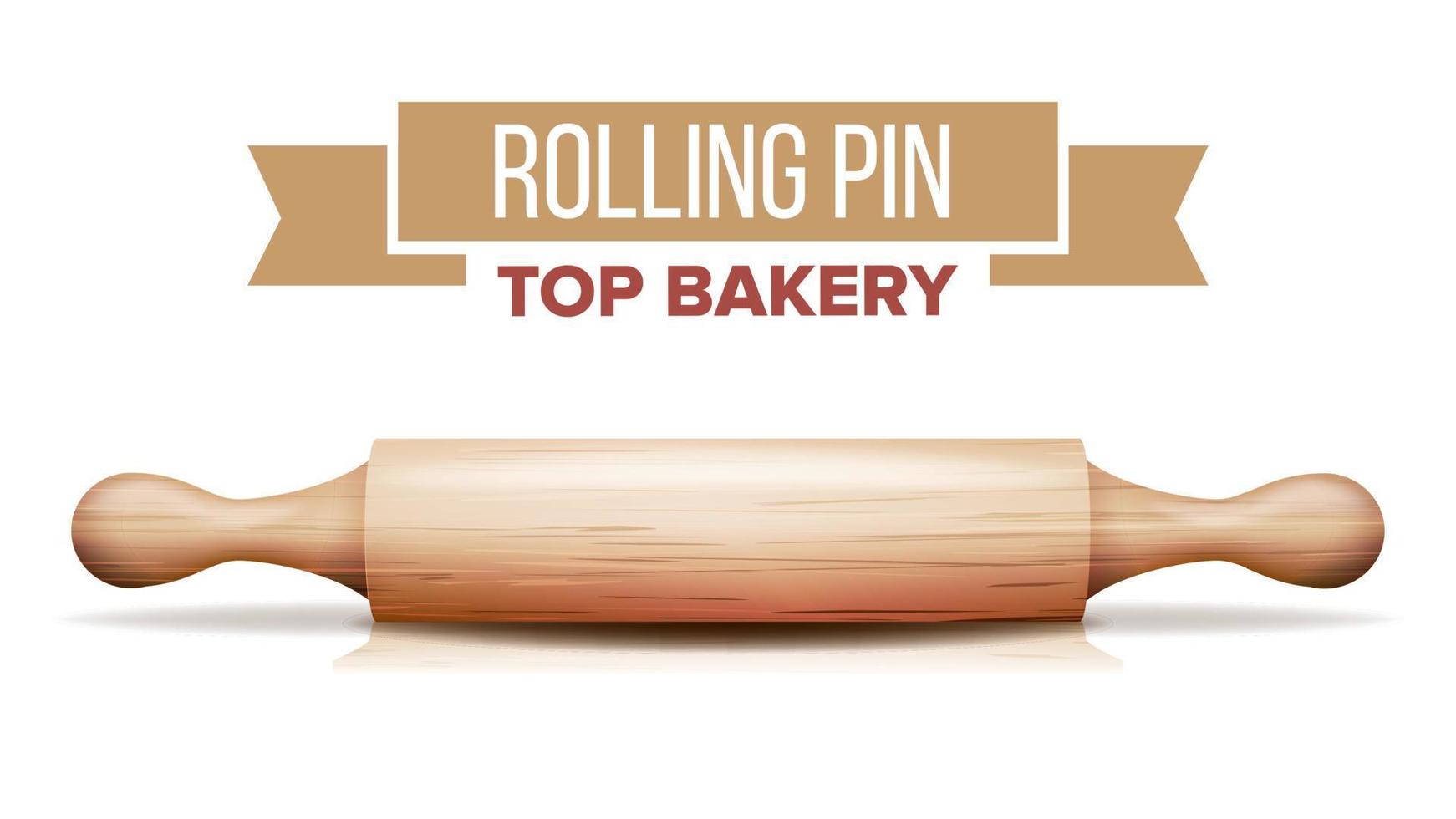 Rolling Pin Isolated Vector. Kitchen Equipment. Isolated On White Background Illustration vector