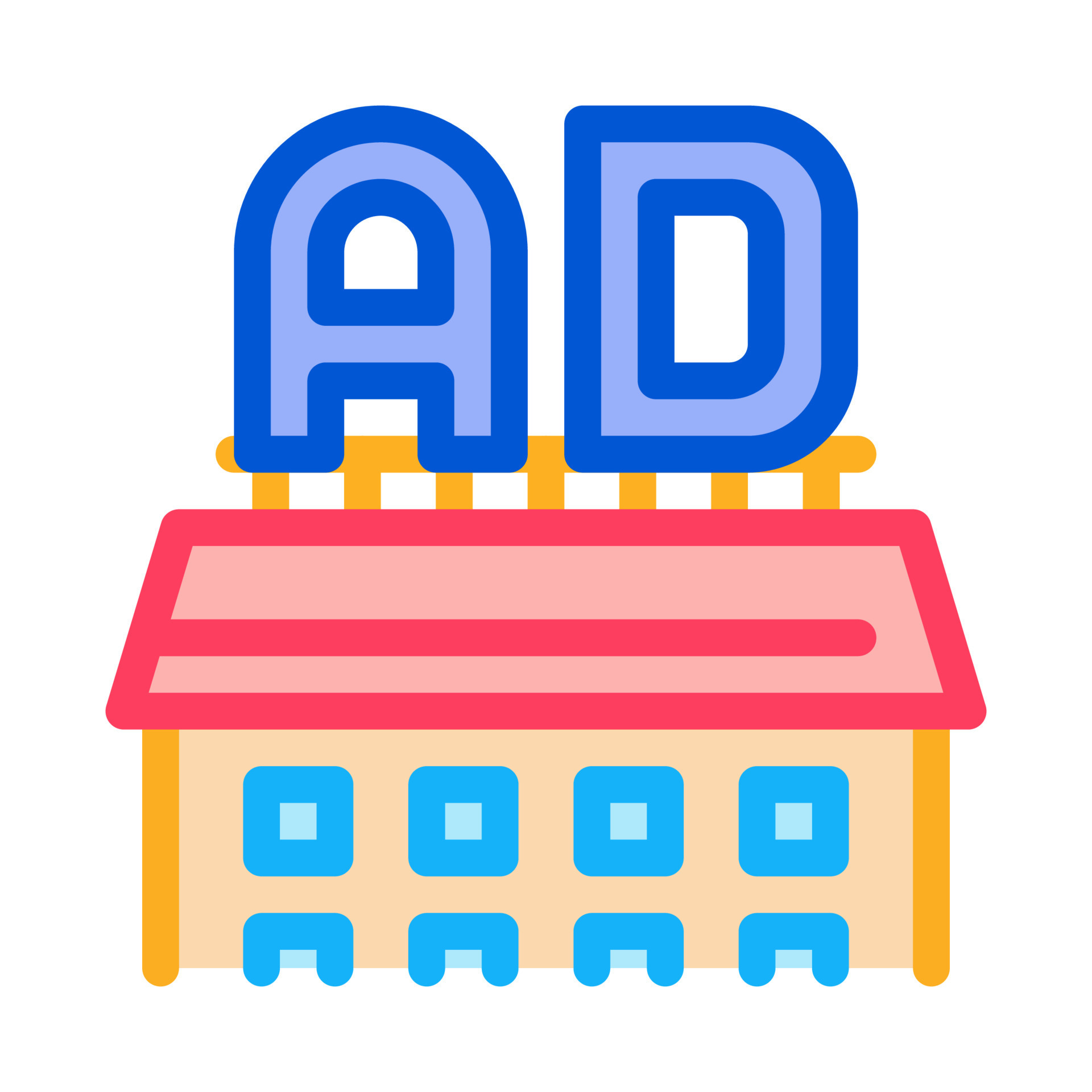 ads sign on roof of store icon vector outline illustration 17548563