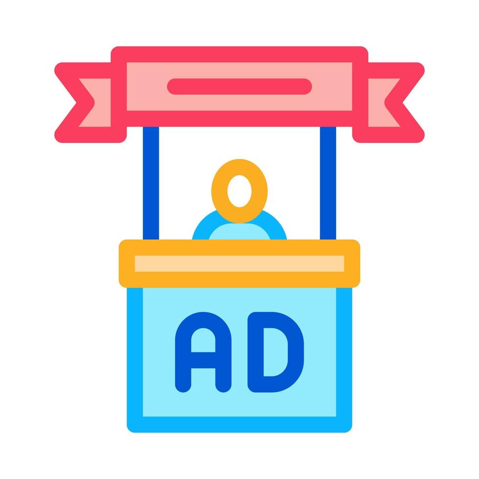 advertising reception center icon vector outline illustration