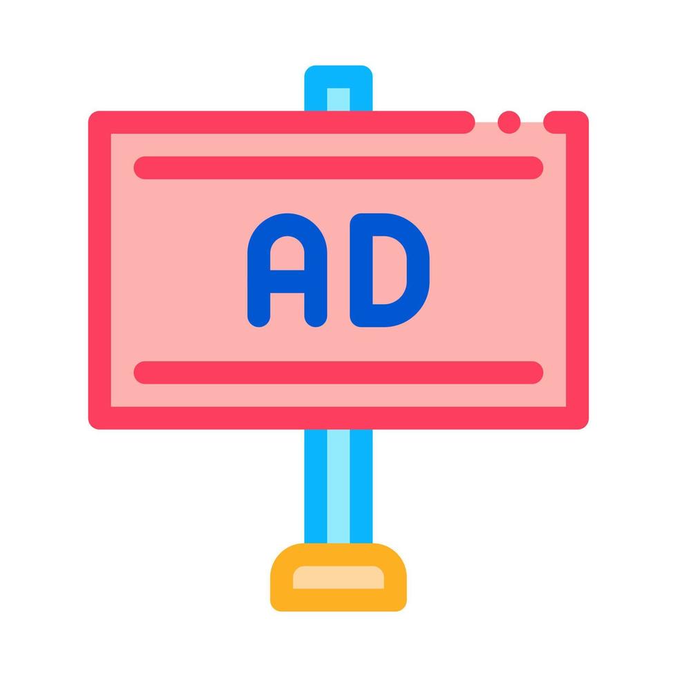 pole-mounted billboard icon vector outline illustration 17548571 Vector