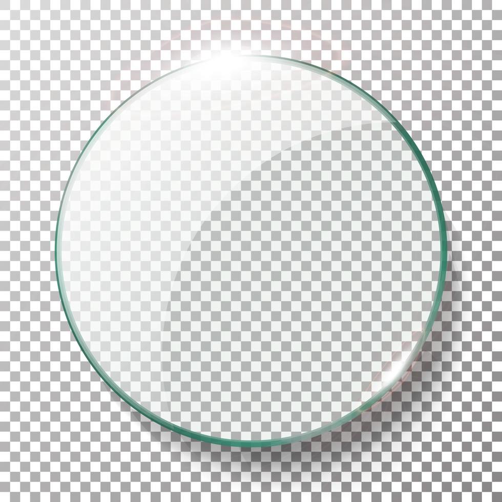 Transparent Round Circle Vector Realistic Illustration. Background Glass Circle