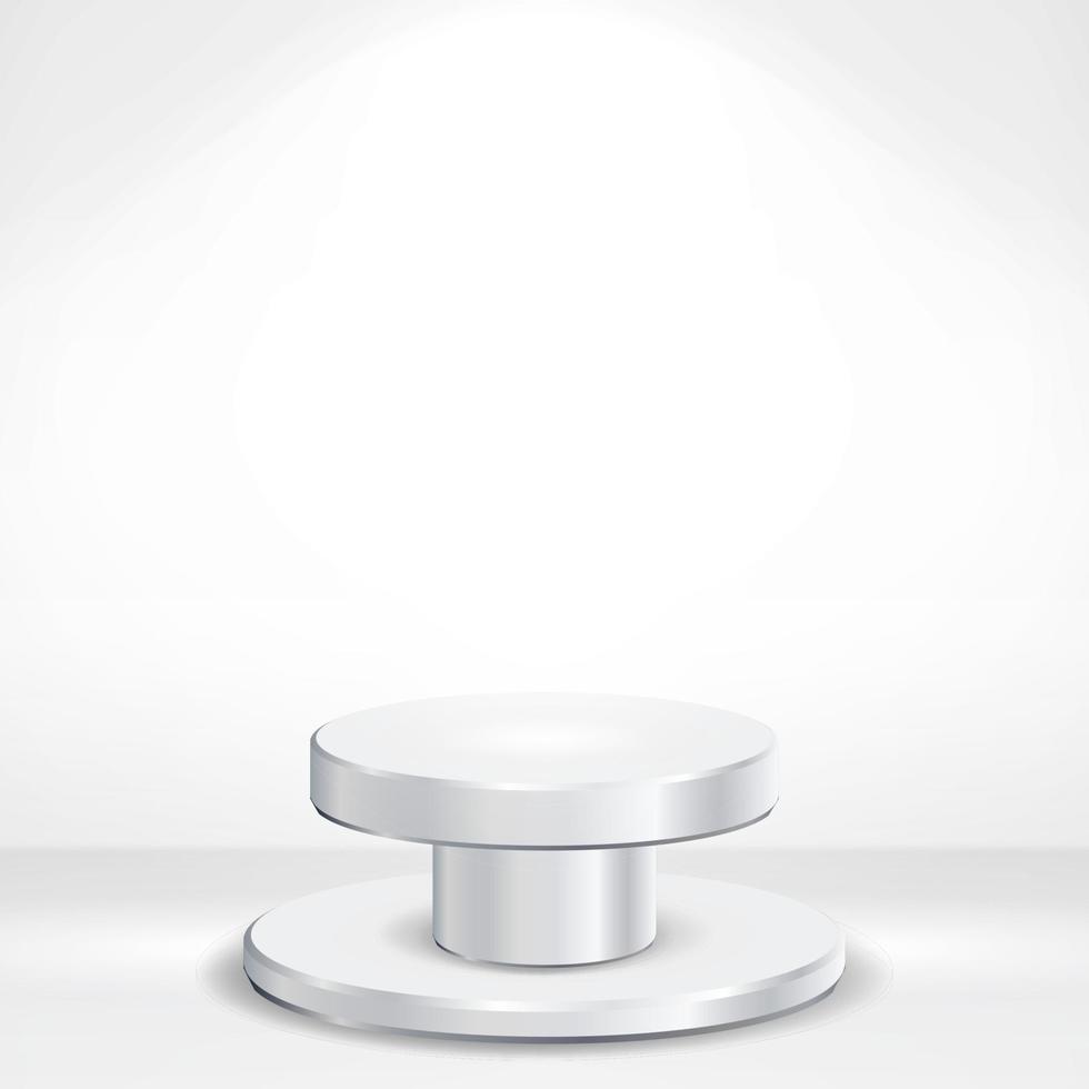 Realistic Podium Vector On White Studio Interior