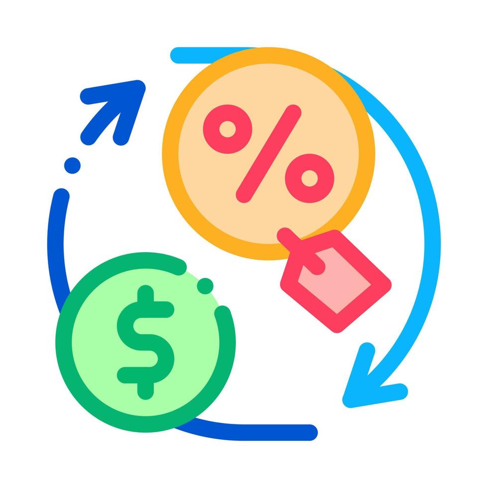 ciclo de dinero e interés icono vector ilustración de contorno