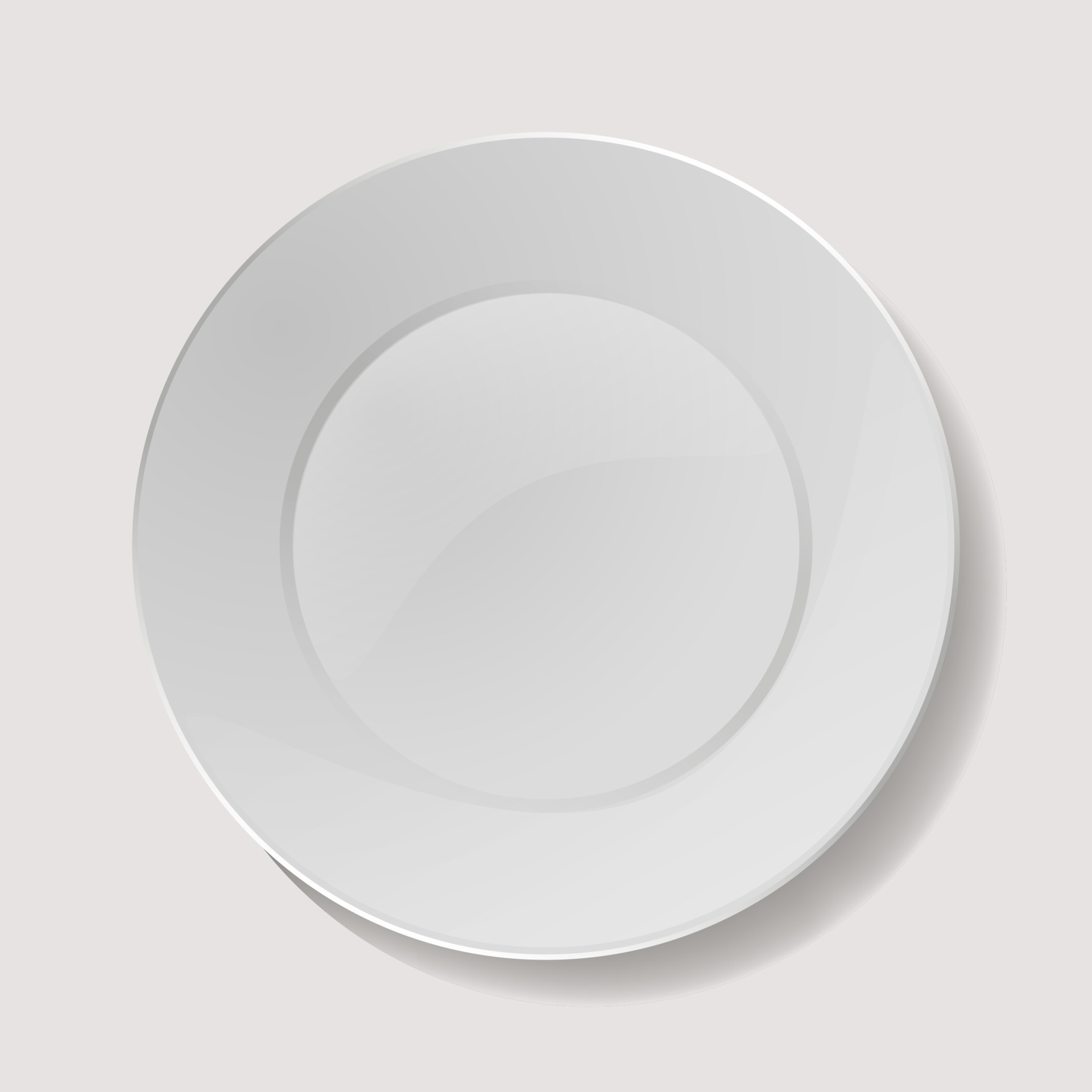 Realistic Plate Vector. Closeup Porcelain Mock Up Tableware Isolated