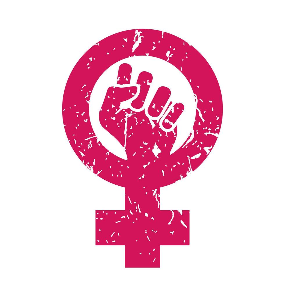 vector de símbolo de mujer. poder del feminismo. icono femenino. mano feminista. derechos de las niñas. las mujeres resisten. ilustración aislada