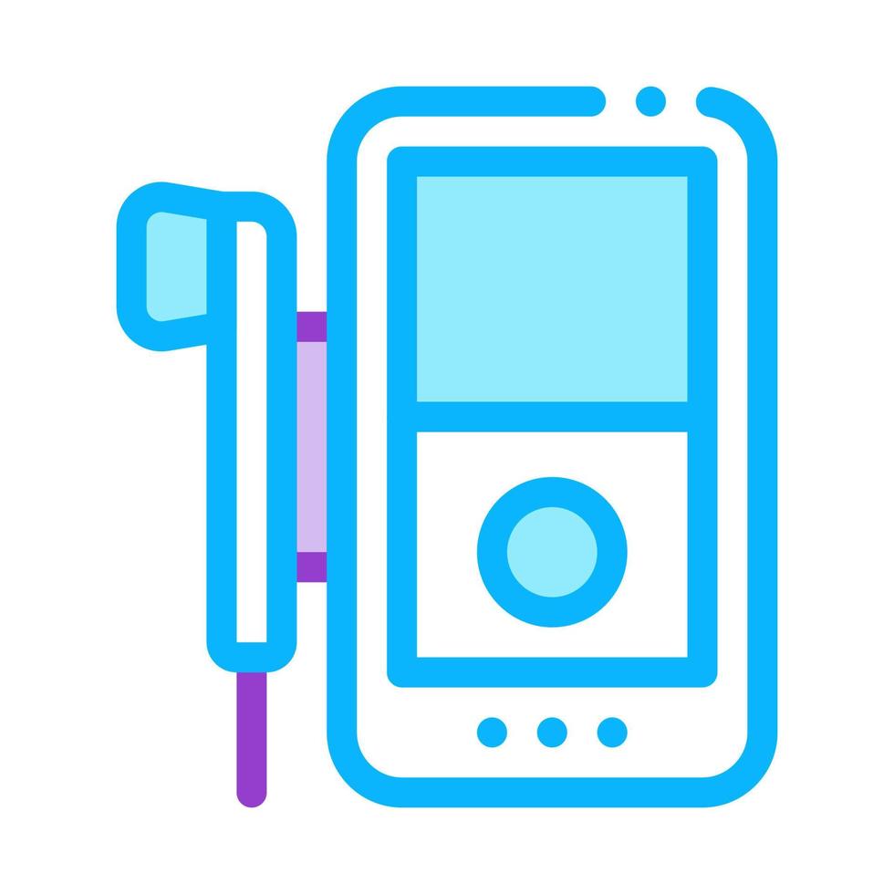 listening to music through player icon vector outline illustration