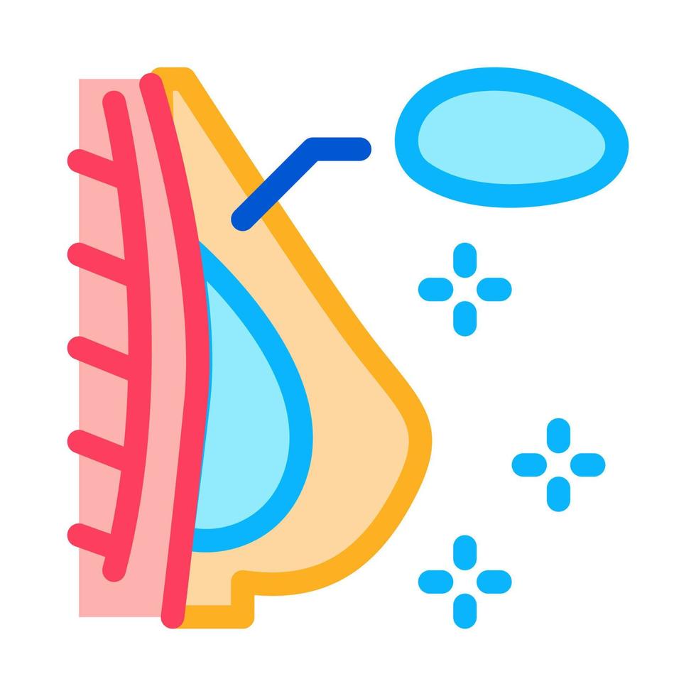 ilustración de contorno de vector de icono de aumento de senos de silicona