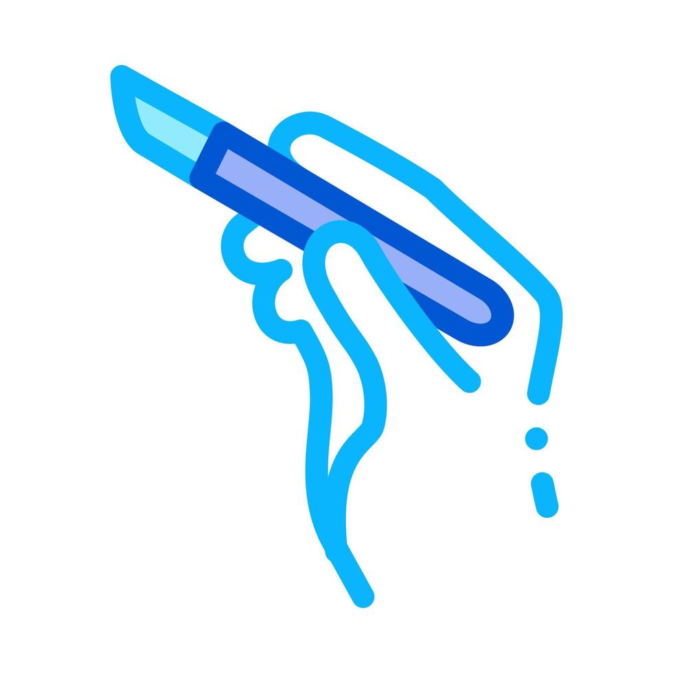 surgeon hand with scalpel icon vector outline illustration
