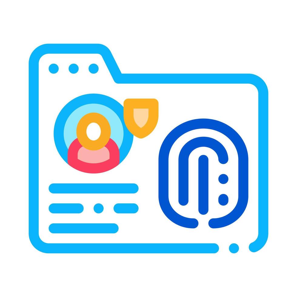 fingerprint base icon vector outline illustration