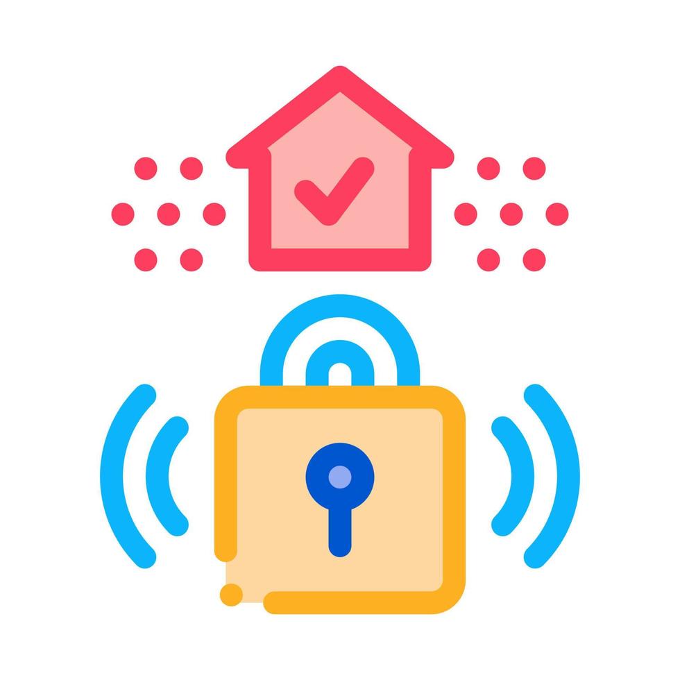 protective lock icon vector outline illustration
